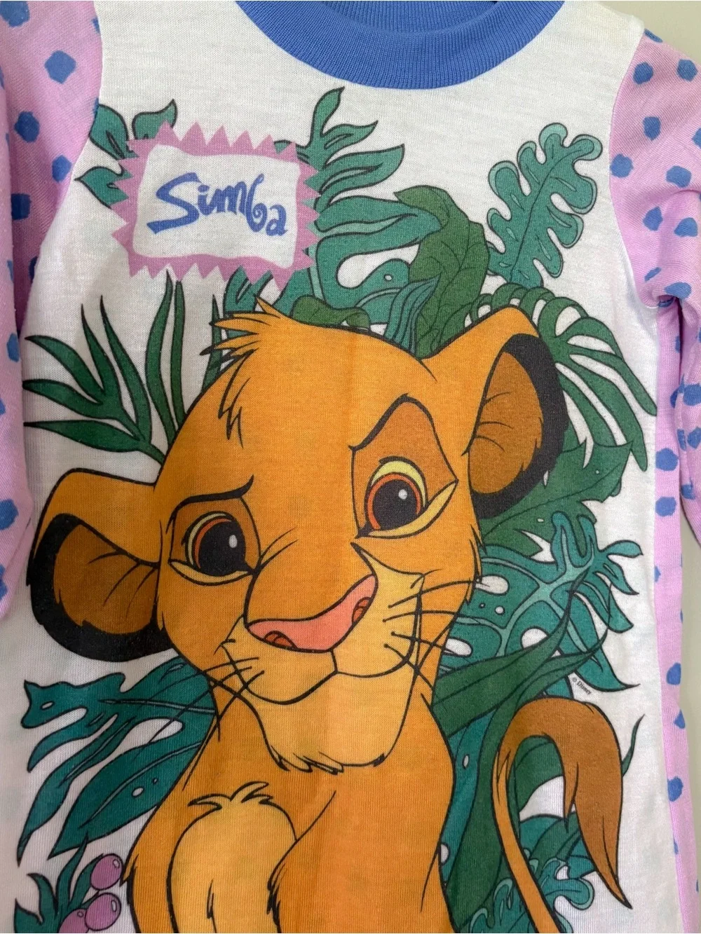 VTG Disney Simba Kids Pink and Orange Sleep Shirt - Picture 2 of 5